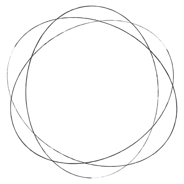 粗俗的线条圆圈 素描手绘笔 铅笔画圈 书架矢量图解 剪贴画 — 图库矢量图片
