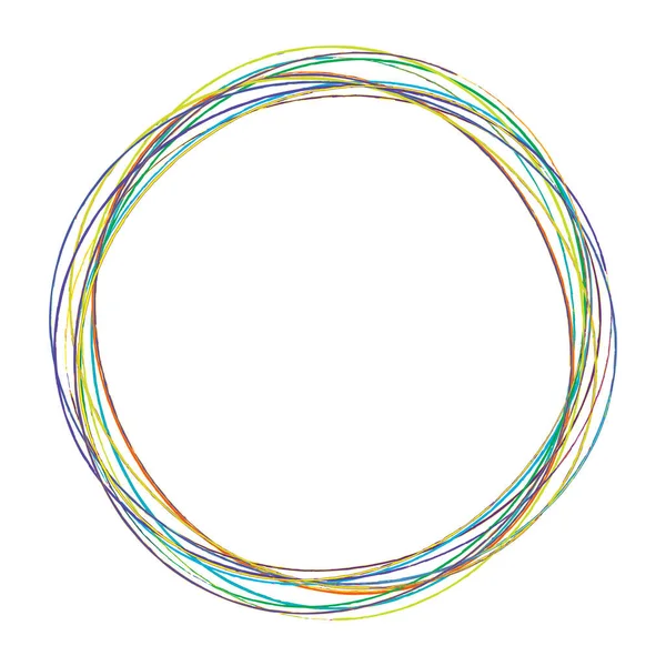 Çizim, karalama, yarım yamalak çirkin çizgiler daireler çiziyor. El çizimi kalem, kalem çizimi daireler stok vektör çizimi, klip- sanat grafikleri.