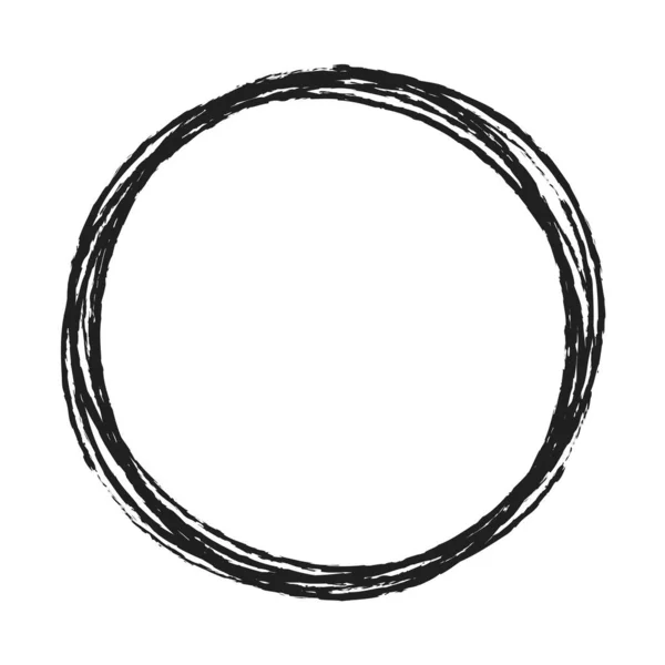 粗俗的线条圆圈 手绘画笔 铅笔画圈 — 图库矢量图片