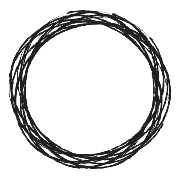 スケッチ スクリブル スケッチのグラニーラインサークル 手描きのグランジペン 鉛筆画の円 — ストックベクタ