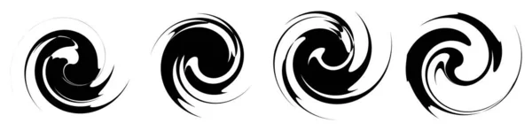 らせん状 渦巻きと4つのストックベクトルイラスト クリップアートグラフィックのツイルセット — ストックベクタ