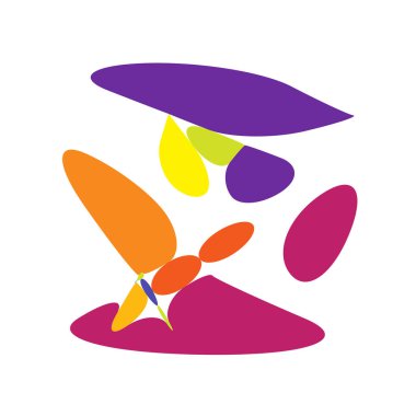 Rastgele kıvrımlı, kıvrımlı, serbest ve soyut şekiller. Kıvır, kıvır, kıvır, deformasyon efekti öğesi