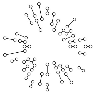 Radikal, noktalı ve düğümlü çizgiler yayıyor