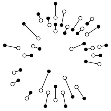 Radikal, noktalı ve düğümlü çizgiler yayıyor
