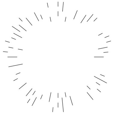 Radikal, yayılan çizgiler. Parılda, parılda, parılda ve ışılda. Yıldız patlaması, güneş patlaması, emisyon tasarımı element vektör çizimi, klip- sanat grafikleri.