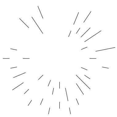 Radikal, yayılan çizgiler. Parılda, parılda, parılda ve ışılda. Yıldız patlaması, güneş patlaması, emisyon tasarımı element vektör çizimi, klip- sanat grafikleri.