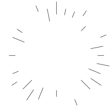 Radikal, yayılan çizgiler. Parılda, parılda, parılda ve ışılda. Yıldız patlaması, güneş patlaması, emisyon tasarımı element vektör çizimi, klip- sanat grafikleri.