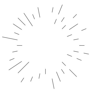 Radikal, yayılan çizgiler. Parılda, parılda, parılda ve ışılda. Yıldız patlaması, güneş patlaması, emisyon tasarımı element vektör çizimi, klip- sanat grafikleri.