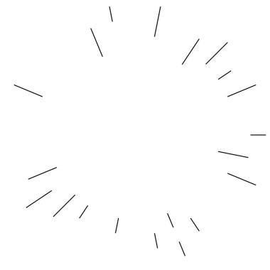 Radikal, yayılan çizgiler. Parılda, parılda, parılda ve ışılda. Yıldız patlaması, güneş patlaması, emisyon tasarımı element vektör çizimi, klip- sanat grafikleri.