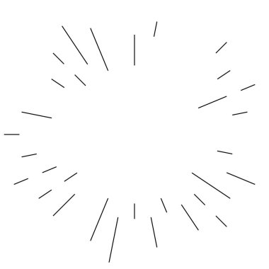 Radikal, yayılan çizgiler. Parılda, parılda, parılda ve ışılda. Yıldız patlaması, güneş patlaması, emisyon tasarımı element vektör çizimi, klip- sanat grafikleri.
