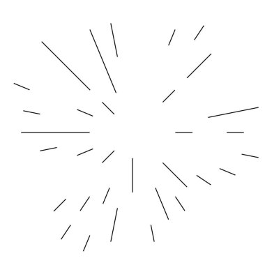 Radikal, yayılan çizgiler. Parılda, parılda, parılda ve ışılda. Yıldız patlaması, güneş patlaması, emisyon tasarımı element vektör çizimi, klip- sanat grafikleri.