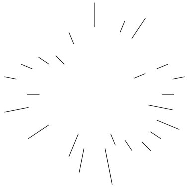 Radikal, yayılan çizgiler. Parılda, parılda, parılda ve ışılda. Yıldız patlaması, güneş patlaması, emisyon tasarımı element vektör çizimi, klip- sanat grafikleri.