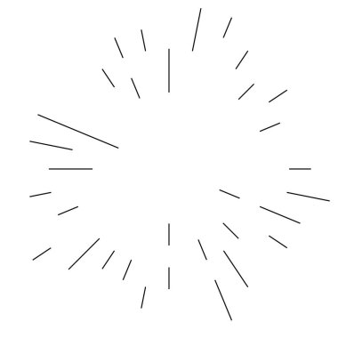 Radikal, yayılan çizgiler. Parılda, parılda, parılda ve ışılda. Yıldız patlaması, güneş patlaması, emisyon tasarımı element vektör çizimi, klip- sanat grafikleri.