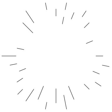 Radikal, yayılan çizgiler. Parılda, parılda, parılda ve ışılda. Yıldız patlaması, güneş patlaması, emisyon tasarımı element vektör çizimi, klip- sanat grafikleri.