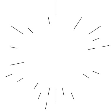 Radikal, yayılan çizgiler. Parılda, parılda, parılda ve ışılda. Yıldız patlaması, güneş patlaması, emisyon tasarımı element vektör çizimi, klip- sanat grafikleri.