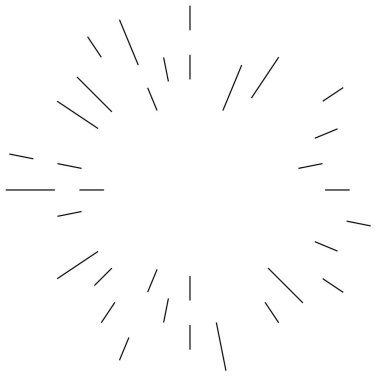 Radikal, yayılan çizgiler. Parılda, parılda, parılda ve ışılda. Yıldız patlaması, güneş patlaması, emisyon tasarımı element vektör çizimi, klip- sanat grafikleri.