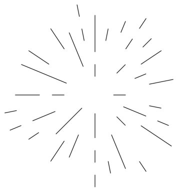 Radikal, yayılan çizgiler. Parılda, parılda, parılda ve ışılda. Yıldız patlaması, güneş patlaması, emisyon tasarımı element vektör çizimi, klip- sanat grafikleri.