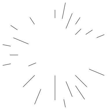 Radikal, yayılan çizgiler. Parılda, parılda, parılda ve ışılda. Yıldız patlaması, güneş patlaması, emisyon tasarımı element vektör çizimi, klip- sanat grafikleri.