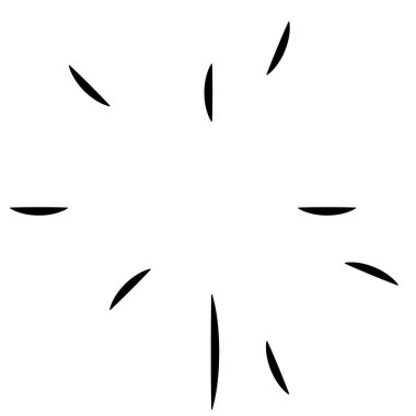 Radikal, yayılan çizgiler. Parılda, parılda, parılda ve ışılda. Yıldız patlaması, güneş patlaması, emisyon tasarımı element vektör çizimi, klip- sanat grafikleri.