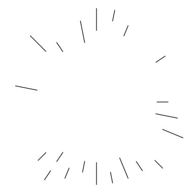 Radikal, yayılan çizgiler. Parılda, parılda, parılda ve ışılda. Yıldız patlaması, güneş patlaması, emisyon tasarımı element vektör çizimi, klip- sanat grafikleri.