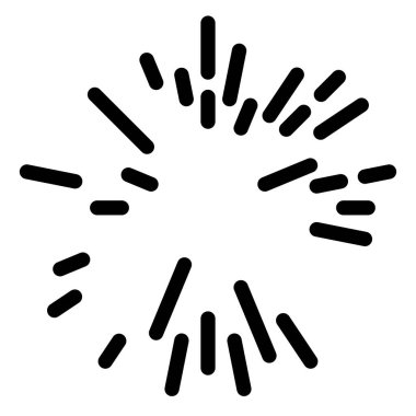 Radikal, yayılan çizgiler. Parılda, parılda, parılda ve ışılda. Yıldız patlaması, güneş patlaması, emisyon tasarımı element vektör çizimi, klip- sanat grafikleri.