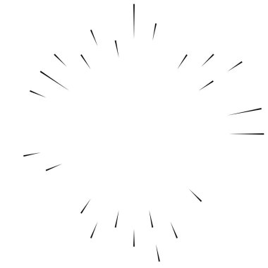 Radikal, yayılan çizgiler. Parılda, parılda, parılda ve ışılda. Yıldız patlaması, güneş patlaması, emisyon tasarımı element vektör çizimi, klip- sanat grafikleri.