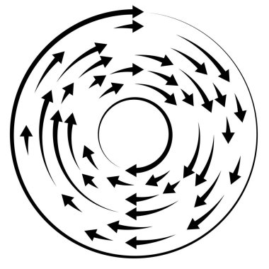 Renkli dairesel, oklu eşmerkezli çemberler. Radikal, yayılan ok çizgileri. Girdaplar, girdaplar, girdaplar, girdaplar, girdaplar, girdaplar ve girdaplar..