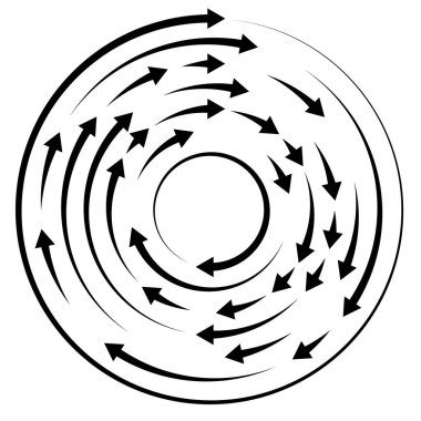 Renkli dairesel, oklu eşmerkezli çemberler. Radikal, yayılan ok çizgileri. Girdaplar, girdaplar, girdaplar, girdaplar, girdaplar, girdaplar ve girdaplar..