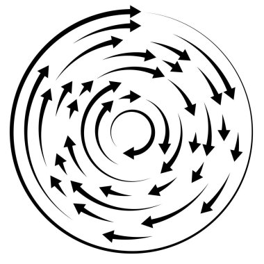 Renkli dairesel, oklu eşmerkezli çemberler. Radikal, yayılan ok çizgileri. Girdaplar, girdaplar, girdaplar, girdaplar, girdaplar, girdaplar ve girdaplar..