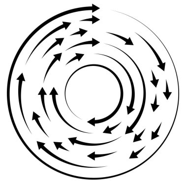 Renkli dairesel, oklu eşmerkezli çemberler. Radikal, yayılan ok çizgileri. Girdaplar, girdaplar, girdaplar, girdaplar, girdaplar, girdaplar ve girdaplar..