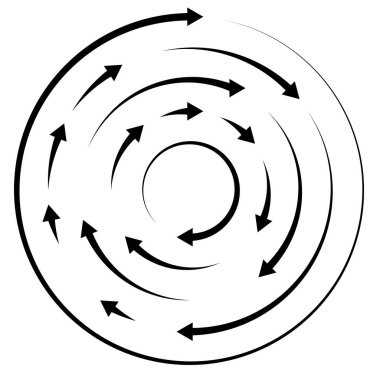 Renkli dairesel, oklu eşmerkezli çemberler. Radikal, yayılan ok çizgileri. Girdaplar, girdaplar, girdaplar, girdaplar, girdaplar, girdaplar ve girdaplar..