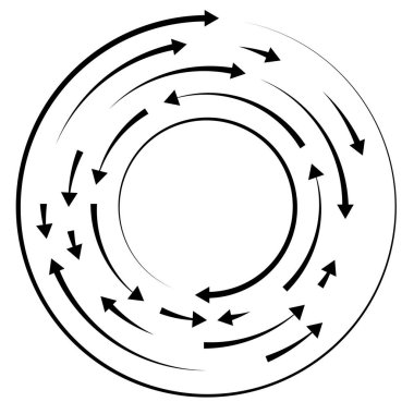 Dairesel, okları ters yönde daire içine al.