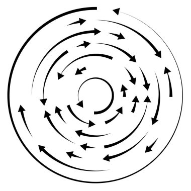 Dairesel, okları ters yönde daire içine al.
