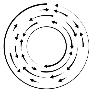 Dairesel, okları ters yönde daire içine al.