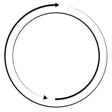 Dairesel, okları ters yönde daire içine al.