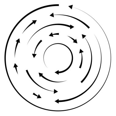 Dairesel, okları ters yönde daire içine al.