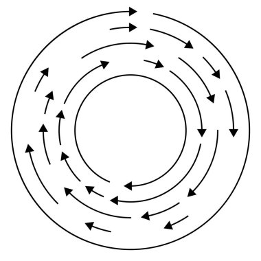 Renkli dairesel, oklu eşmerkezli çemberler. Radikal, yayılan ok çizgileri. Girdaplar, girdaplar, girdaplar, girdaplar, girdaplar, girdaplar ve girdaplar..