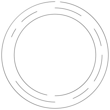 Dairesel, yoğunlaştırılmış çemberler, halkalar. Soyut geometrik çember. Döndür, döndür, döndür. Rastgele döndürme çemberleri stok vektör illüstrasyonu, kırpma sanatı grafikleri.