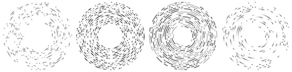 Círculos Aleatorios Puntos Motas Pecas Elemento Concéntrico Circular Radial Puntillista — Archivo Imágenes Vectoriales