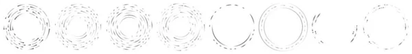 随机圆圈 斑点和雀斑同心 圆形和径向元素 指针列表 点滴随机半色调圈 股票矢量图解 剪贴画 — 图库矢量图片