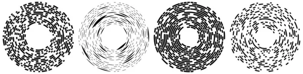 Circular Círculos Segmentados Concêntricos Anéis Circulo Geométrico Abstrato Espiral Rodopiar —  Vetores de Stock