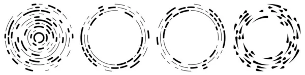 Kreisförmige Konzentrisch Segmentierte Kreise Ringe Abstrakter Geometrischer Kreis Spirale Wirbel — Stockvektor