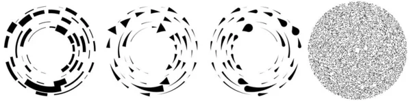 Cirkelvormige Concentrische Gesegmenteerde Cirkels Ringen Abstracte Geometrische Cirkel Spiraalvormig Draaiend — Stockvector