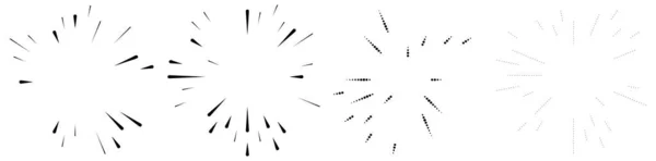 Radiella Strålande Linjer Gleam Glitter Blixt Och Fackling Effekt Starburst — Stock vektor