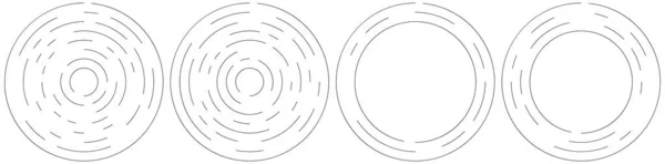 Circulaire Cercles Segmentés Concentriques Anneaux Cercle Géométrique Abstrait Spirale Tourbillon — Image vectorielle