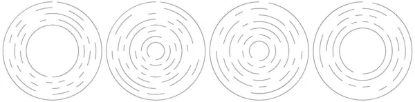 Circulaire Cercles Segmentés Concentriques Anneaux Cercle Géométrique Abstrait Spirale Tourbillon — Image vectorielle