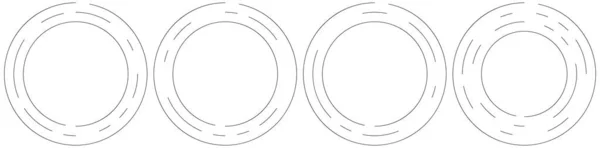 Circulaire Cercles Segmentés Concentriques Anneaux Cercle Géométrique Abstrait Spirale Tourbillon — Image vectorielle
