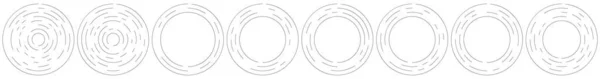 Lingkaran Melingkar Konsentris Tersegmentasi Cincin Lingkaran Geometris Abstrak Spiral Berputar - Stok Vektor