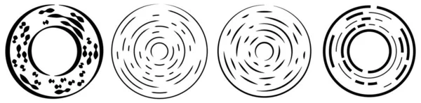 Circular Círculos Segmentados Concêntricos Anéis Circulo Geométrico Abstrato Espiral Rodopiar — Vetor de Stock