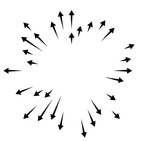 Pfeile Die Nach Außen Zeigen Radiale Strahlende Pfeile — Stockvektor